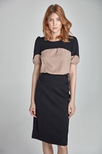 Elegancka spódnica z paskami - czarny - SP06