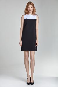 Czarująca sukienka dwukolorowa - czarny - S25