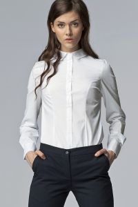 Klasyczna taliowana koszula - biały - K43