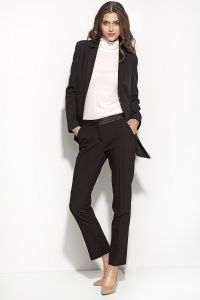 Czarne eleganckie spodnie - czarny - SD16