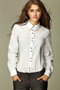Koszula z podwójnymi guzikami - biały - K38