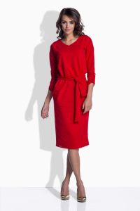 L157 Długa elegancka sukienka czerwony
