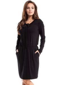 MOE252 Sukienka z wiskozy czarna