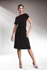 Subtelna sukienka z zamkiem - czarny - S13