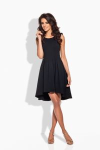 L127 Elegancka rozkloszowana sukienka czarny