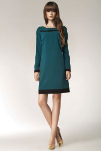 Sukienka z paskiem na dekolcie - zielony - S40