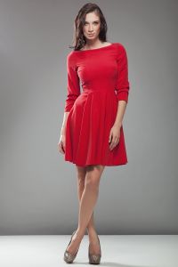 Sukienka AUDREY z rękawem 3/4 - czerwony - S19